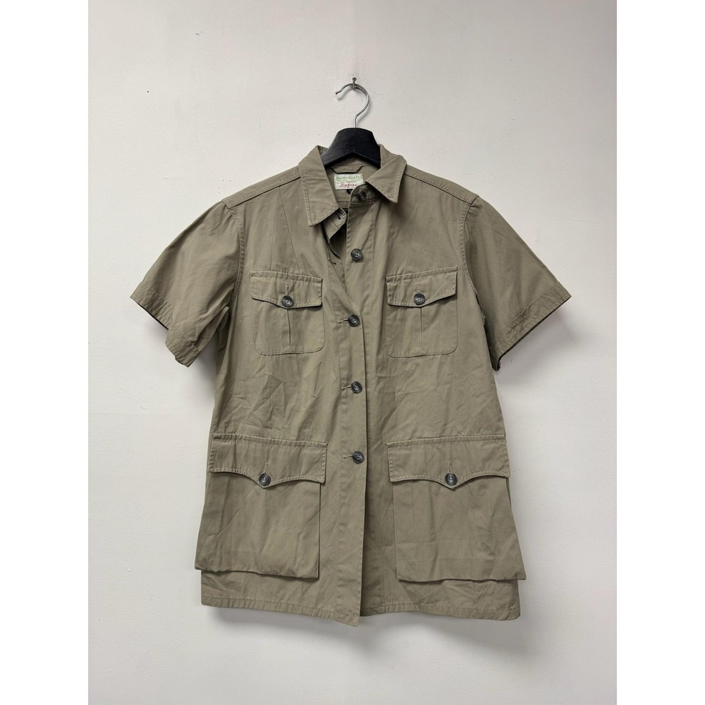 Vintage Abercrombie & Fitch Jacket Womens 14‎ Beige Safari Short Sleeve Utility